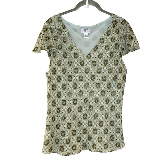 VINTAGE Y2K 90s ANN TAYLOR LOFT 100% Silk Floral Top Fairy Cottagecore Romantic - Picture 1 of 4